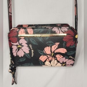 Steve Madden Floral Crossbody Bag - Black and Pink